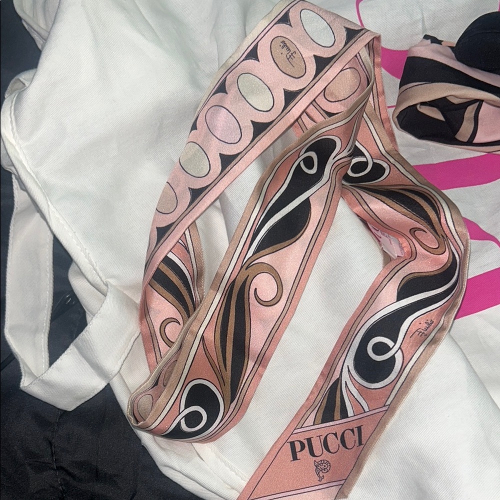 Emilio Pucci Pink and Black Scarf